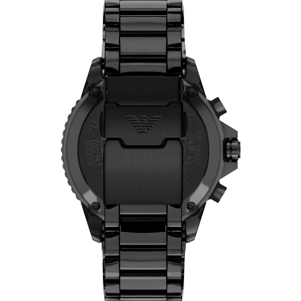 Emporio Armani Men's World Explorer Black Dial Ceramic Bracelet Watch