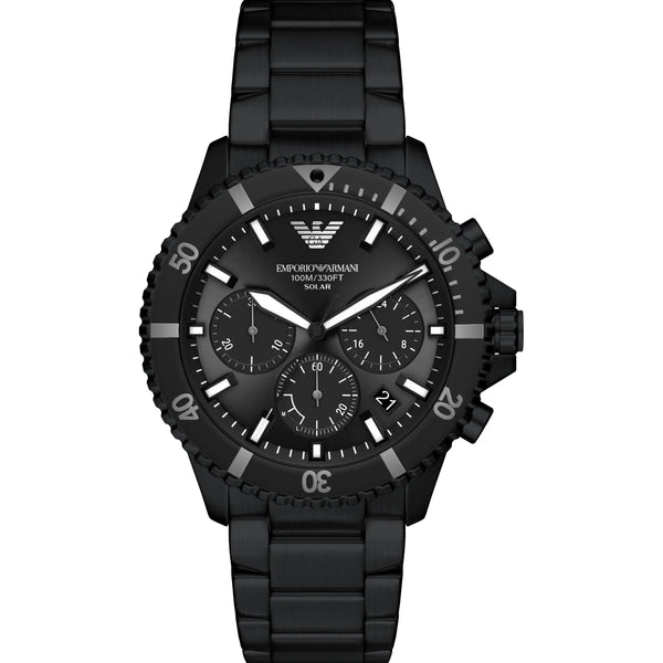 Emporio Armani Men's World Explorer 43mm Black Dial Bracelet Watch