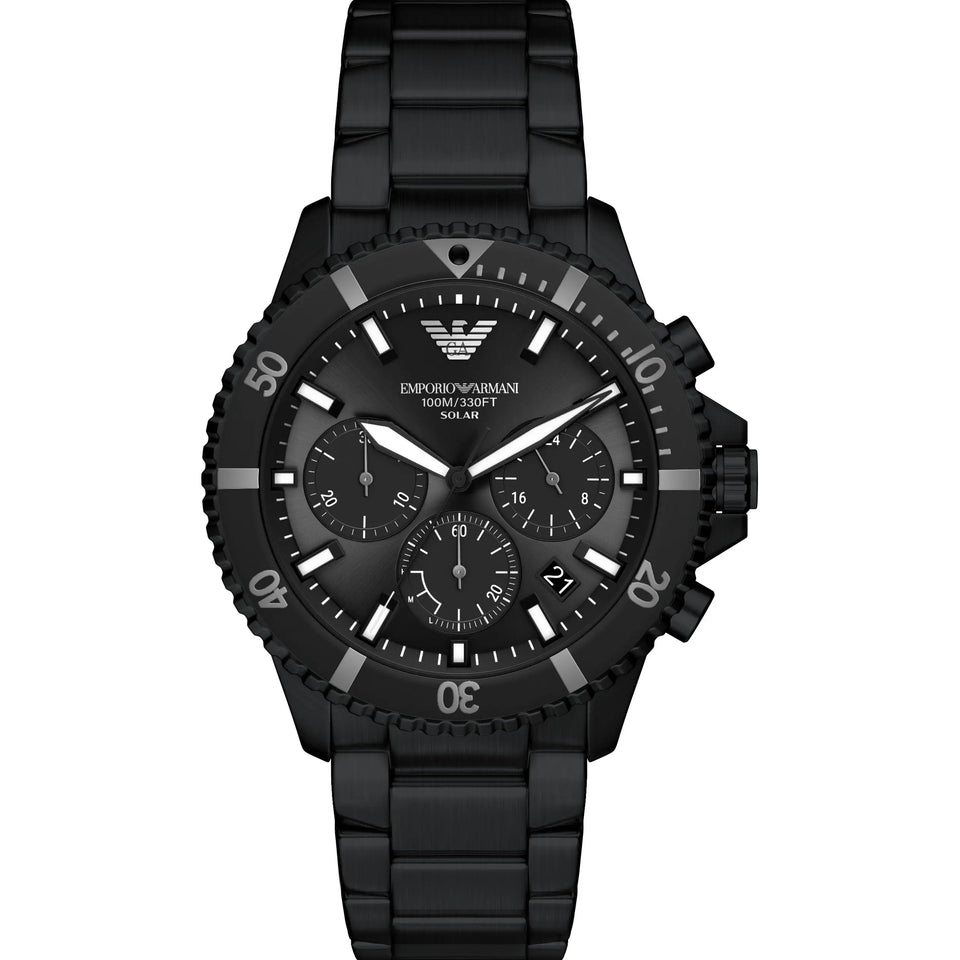 Emporio Armani Men's World Explorer 43mm Black Dial Bracelet Watch