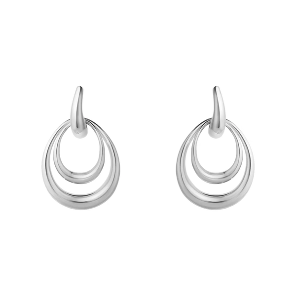 Georg Jensen Ladies Silver Medium Offspring Earrings