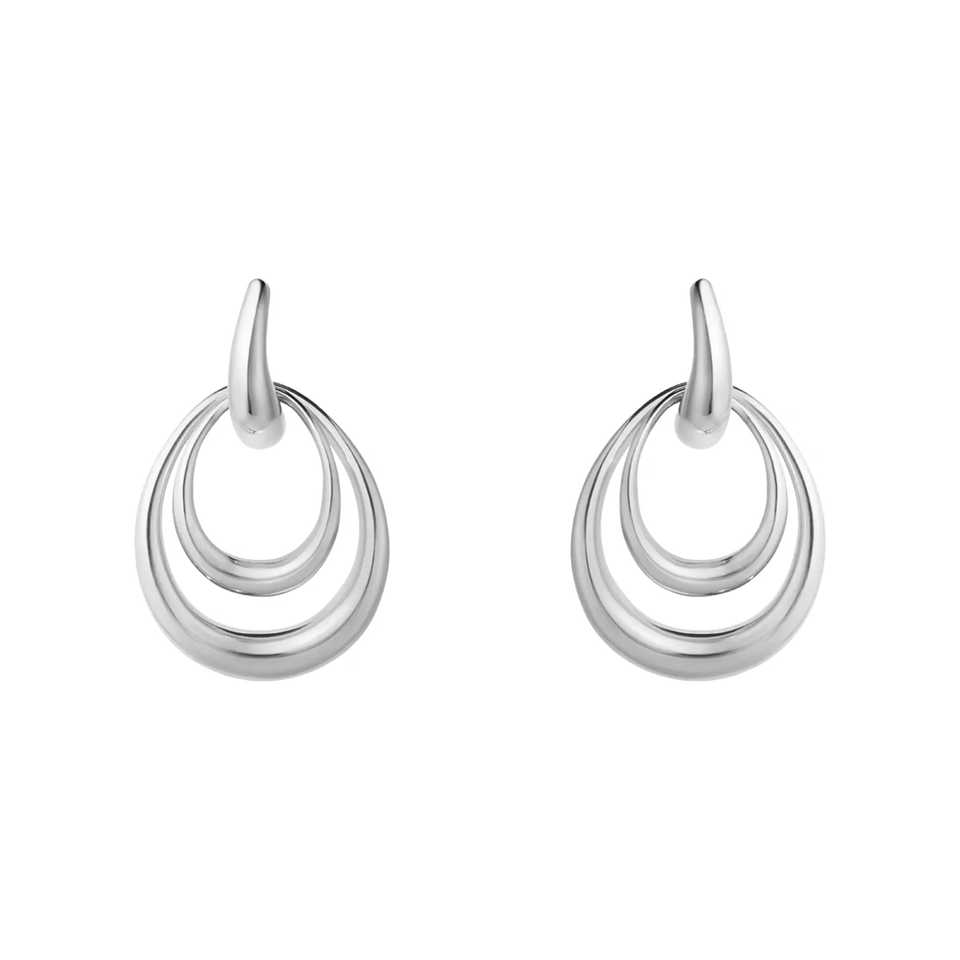 Georg Jensen Ladies Silver Medium Offspring Earrings