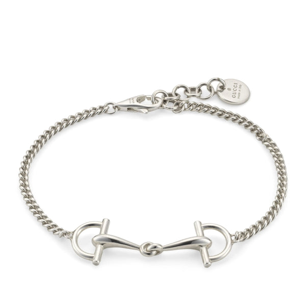 Gucci Staffa Silver Horsebit Marina Chain  Bracelet