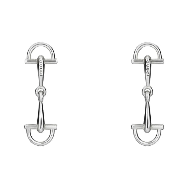 Gucci Staffa Horsebit Silver Drop Earrings