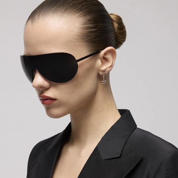 Gucci Staffa Horsebit Silver Drop Earrings