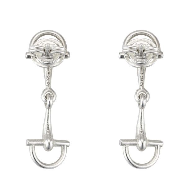 Gucci Staffa Horsebit Silver Drop Earrings