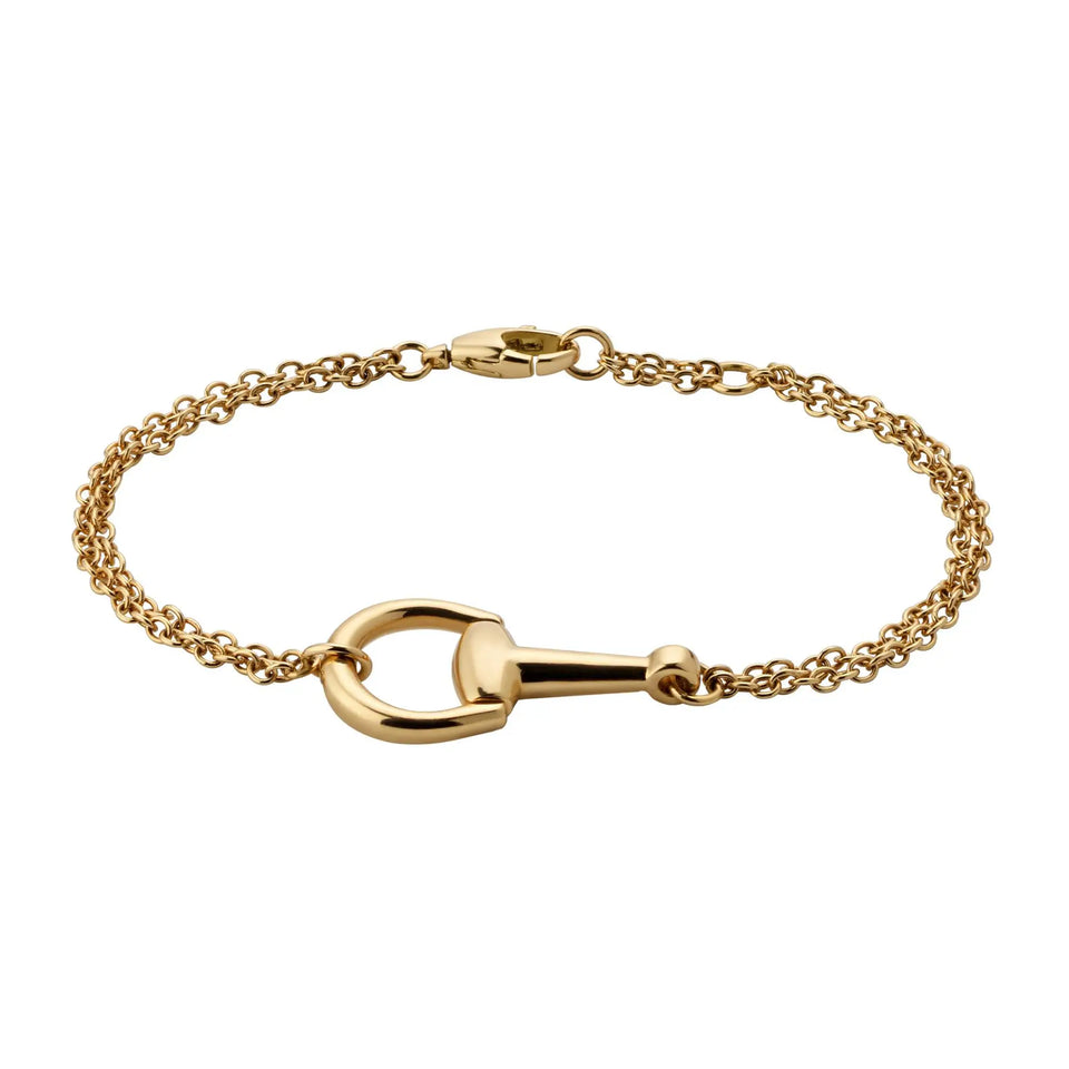 Gucci Unisex 18ct Yellow Gold Horsebit Bracelet