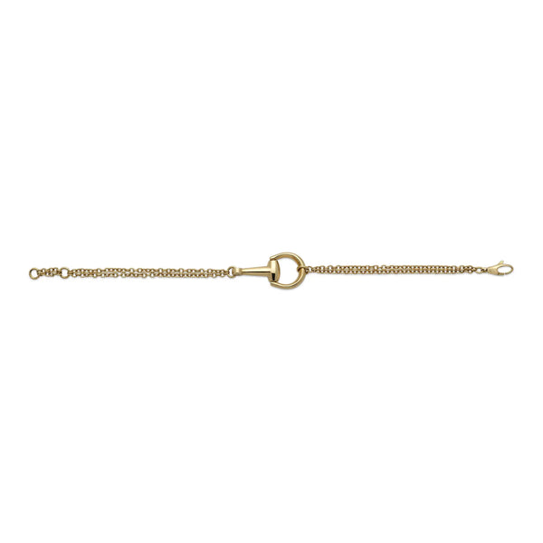 Gucci Unisex 18ct Yellow Gold Horsebit Bracelet
