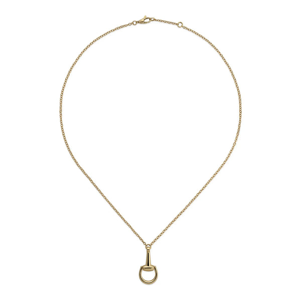 Gucci Unisex Yellow Gold Horsebit Necklace 40-42cm