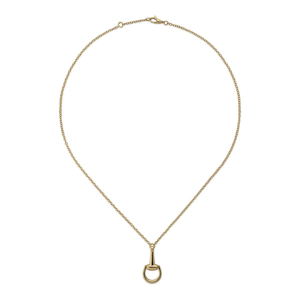 Gucci Unisex Yellow Gold Horsebit Necklace 40-42cm