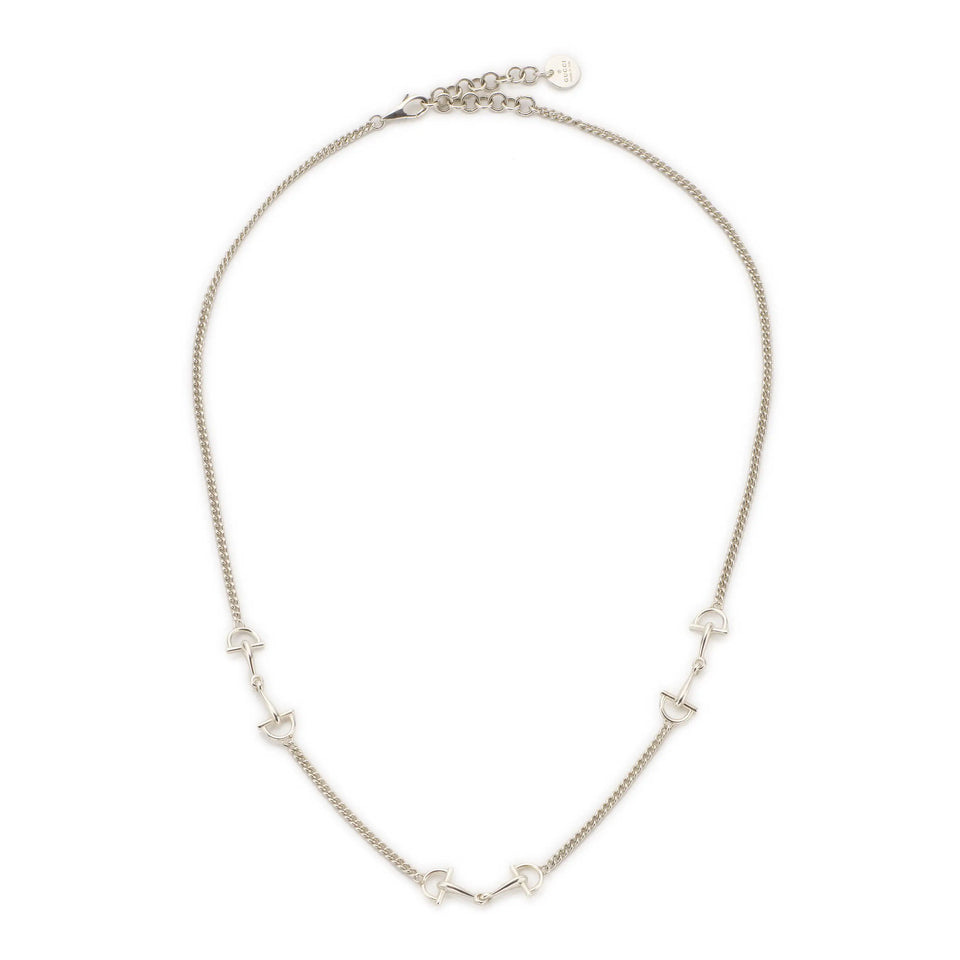 Gucci Silver Unisex Staffa Horsebit Necklace
