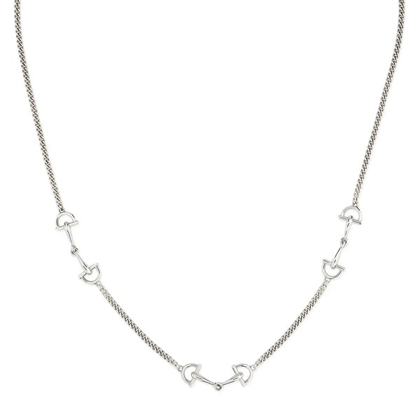 Gucci Silver Unisex Staffa Horsebit Necklace