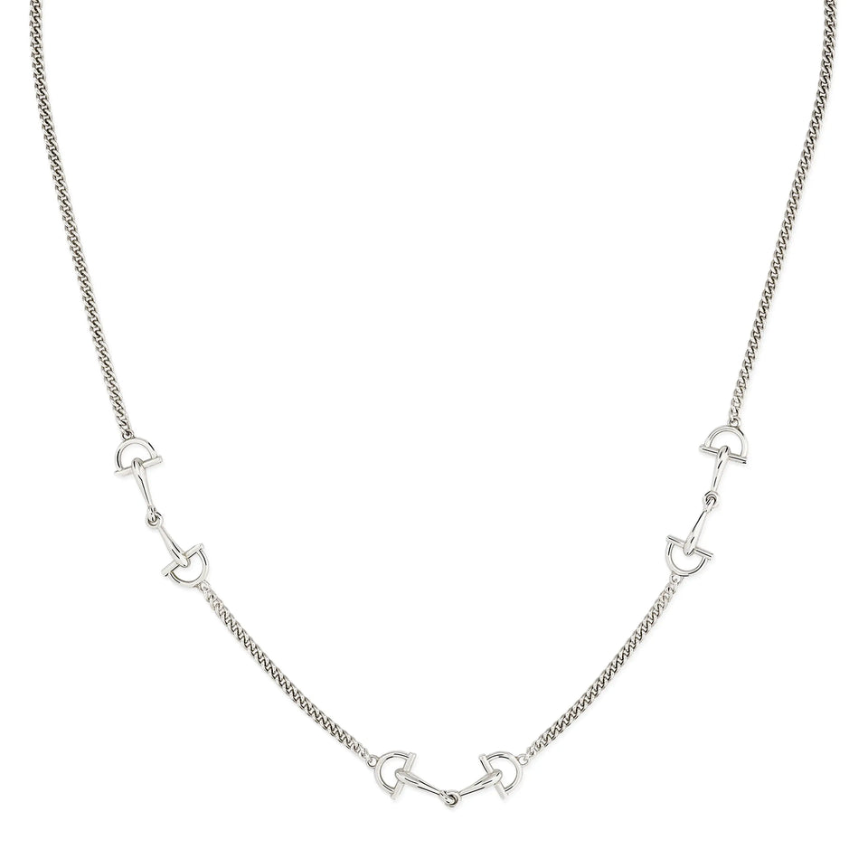 Gucci Silver Unisex Staffa Horsebit Necklace
