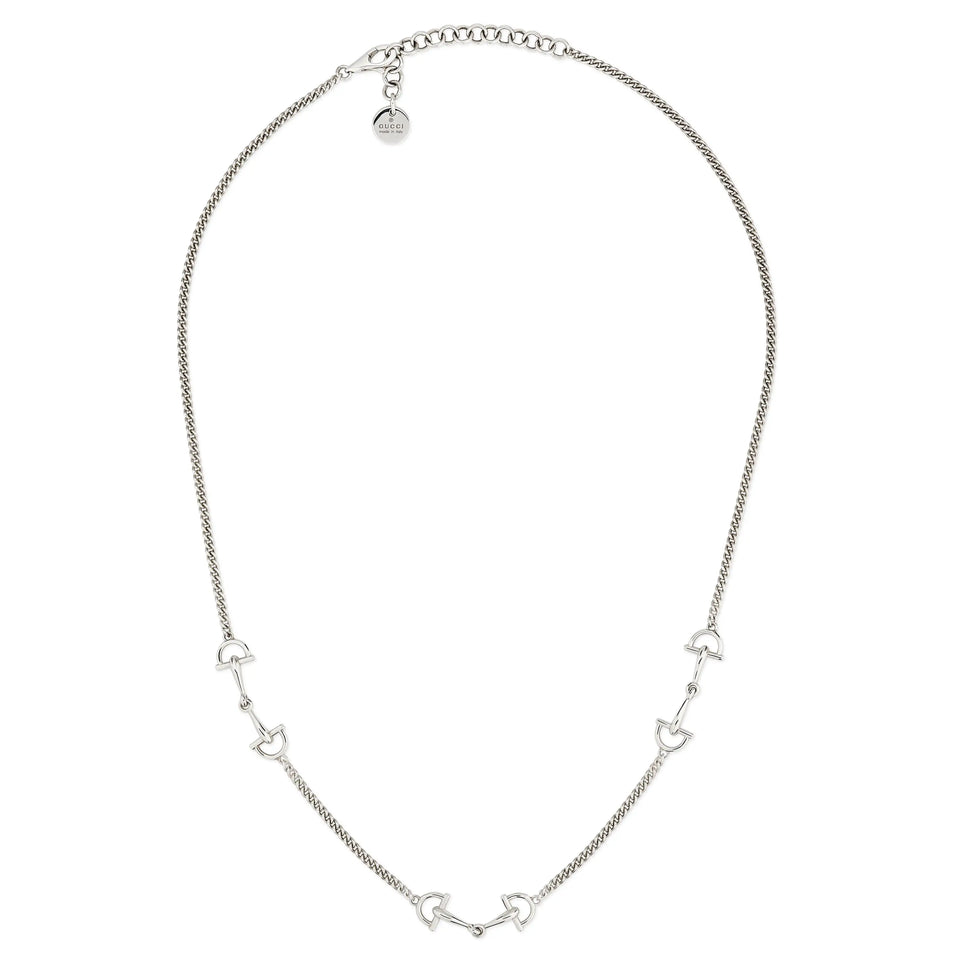 Gucci Silver Unisex Staffa Horsebit Necklace