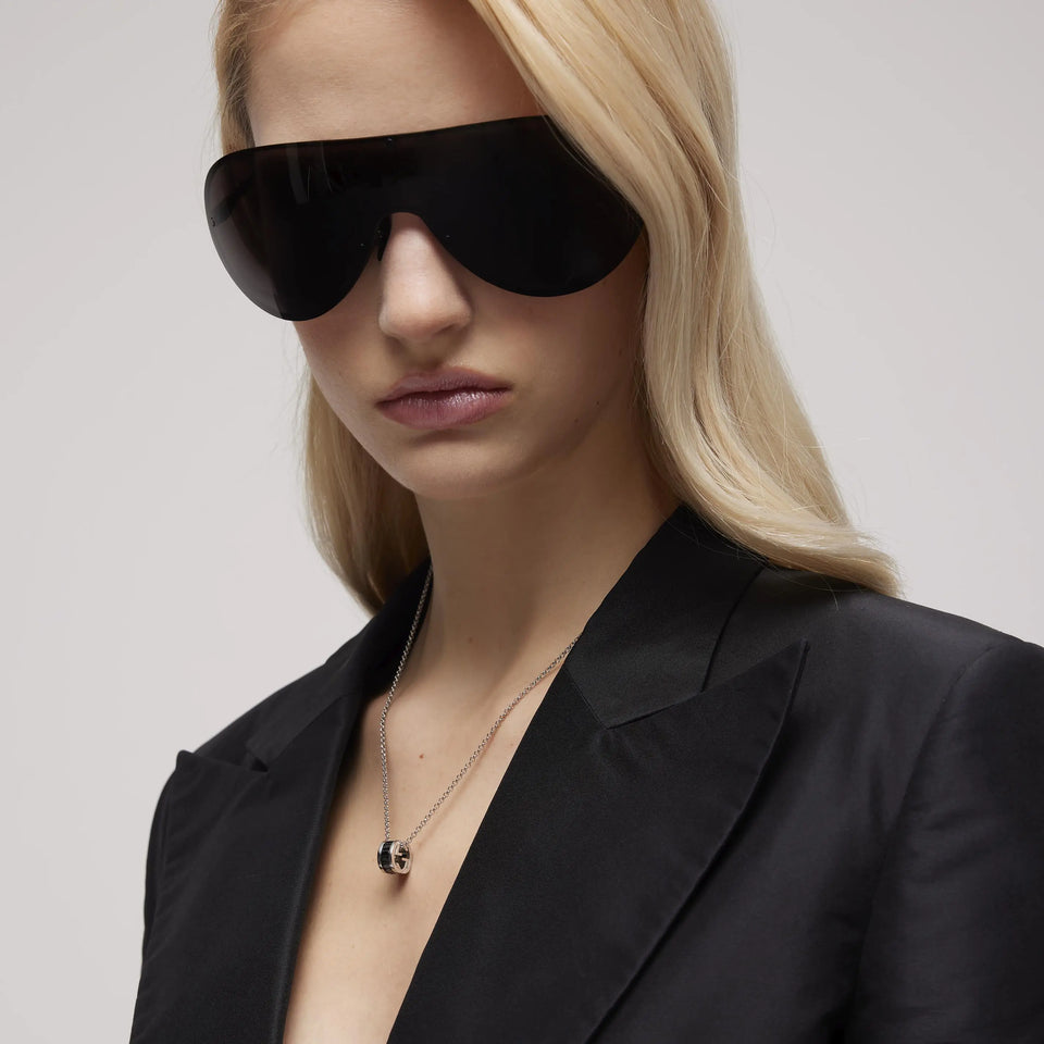Gucci Interlocking G Black Crystal Unisex Necklace