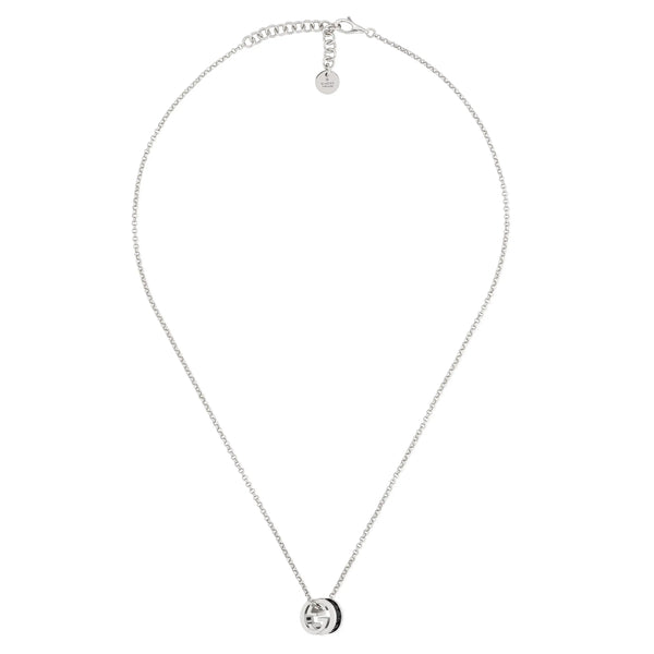Gucci Interlocking G Black Crystal Unisex Necklace