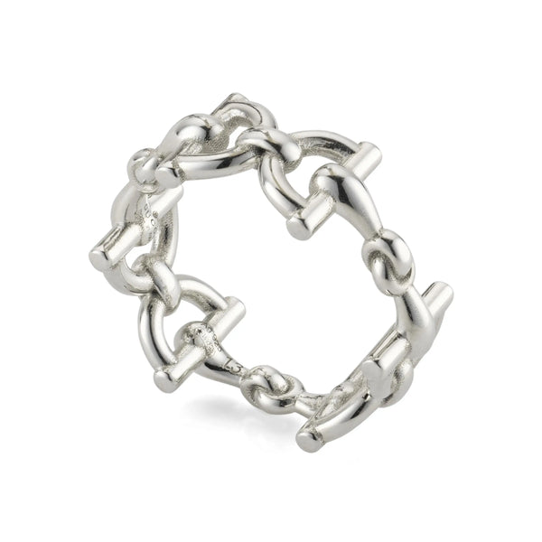 Gucci Silver Staffa Horsebit Ring