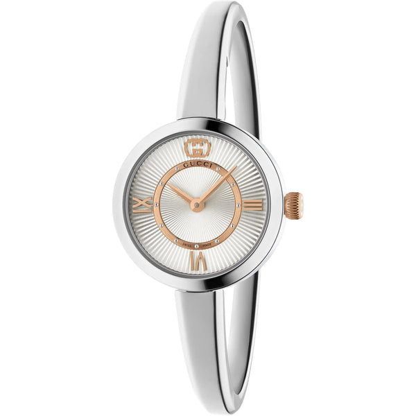 Gucci Ladies 24mm Model 2000 Silver Dial 15cm Bangle Watch