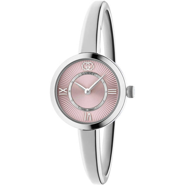 Gucci Ladies 24mm Model 2000 Pink Dial 15cm Bangle Watch