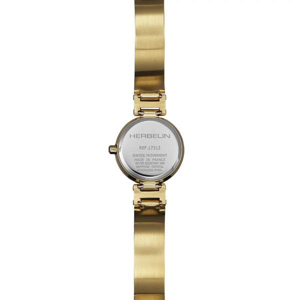 Herbelin 'Lady H' Black Mother Of Pearl Gold PVD Bangle Watch