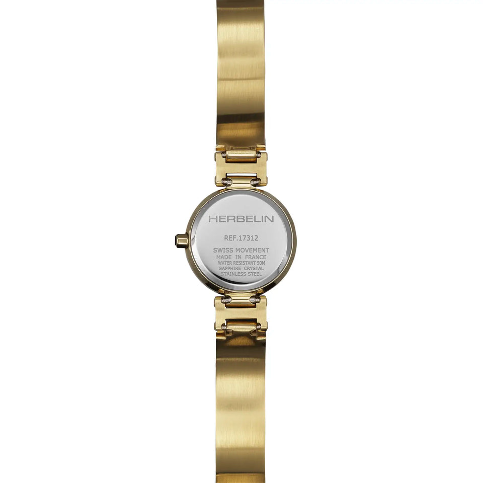 Herbelin 'Lady H' Black Mother Of Pearl Gold PVD Bangle Watch