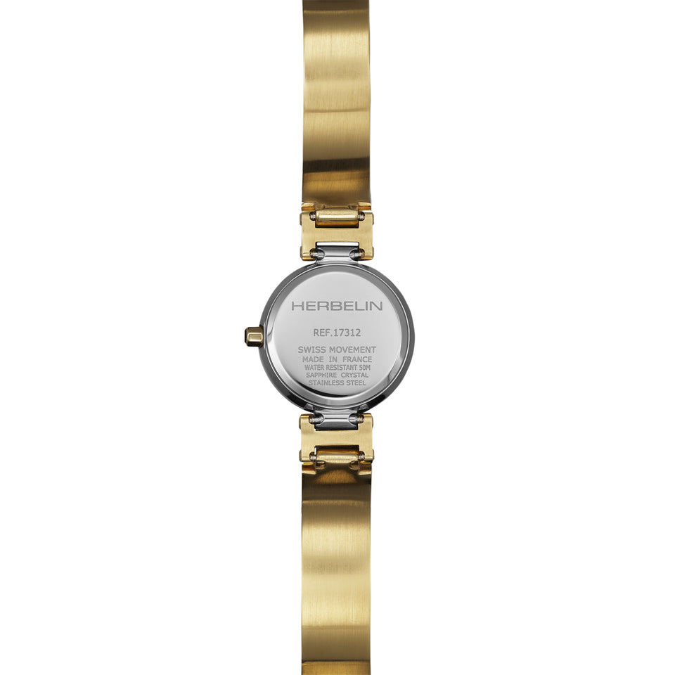 Herbelin 'Lady H' Mother Of Pearl Dial Two Tone PVD Bangle Watch