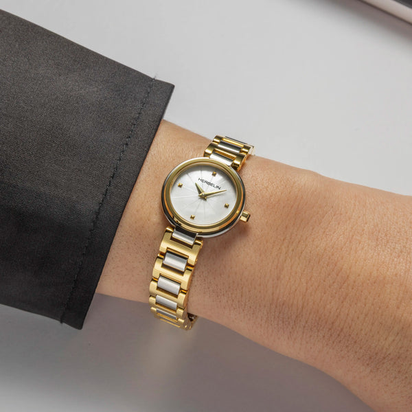Herbelin 'Lady H' Mother Of Pearl Two Tone Bracelet Watch