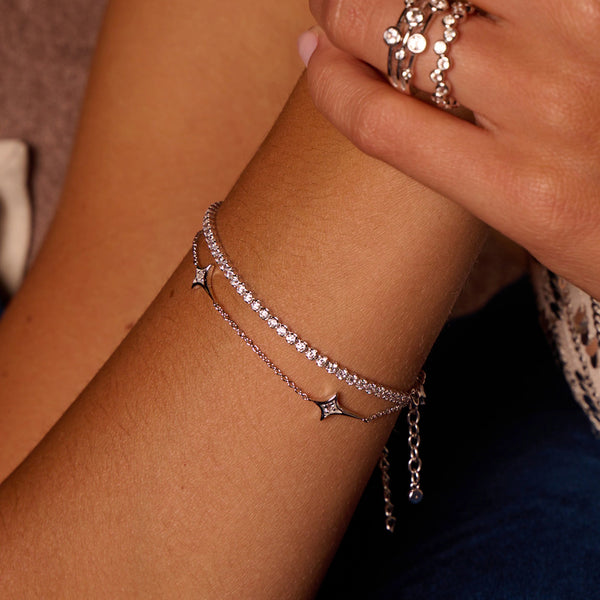 Hot Diamonds Ladies' Star Multi Stone Set Bracelet