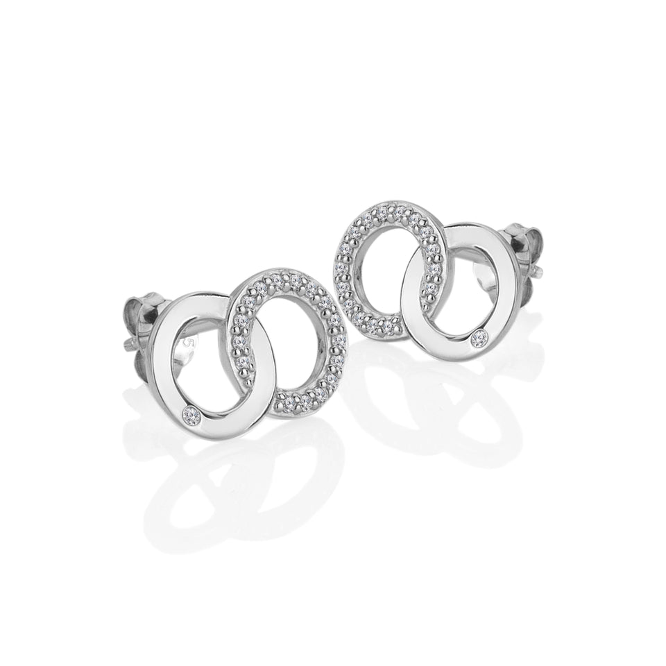 Hot Diamonds Ladies' Striking Interlocking Circle Stud Earrings
