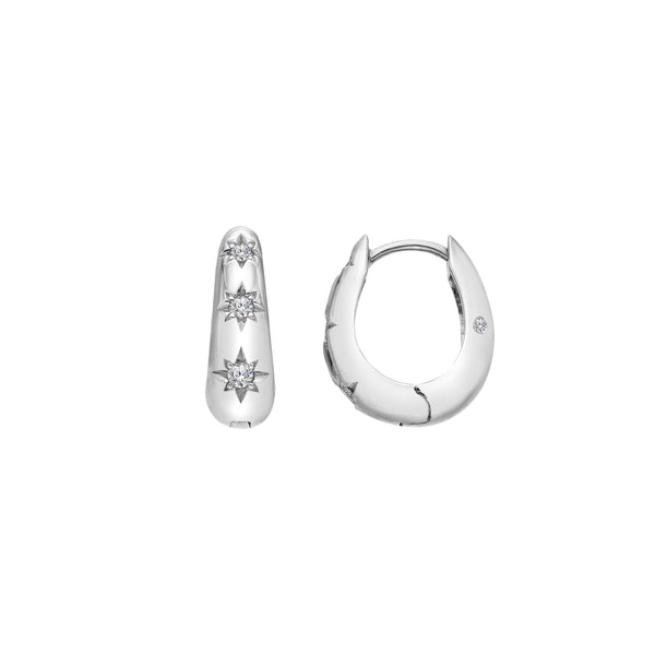Hot Diamonds Ladies' Tender Stone Set Huggie Hoop Earrings
