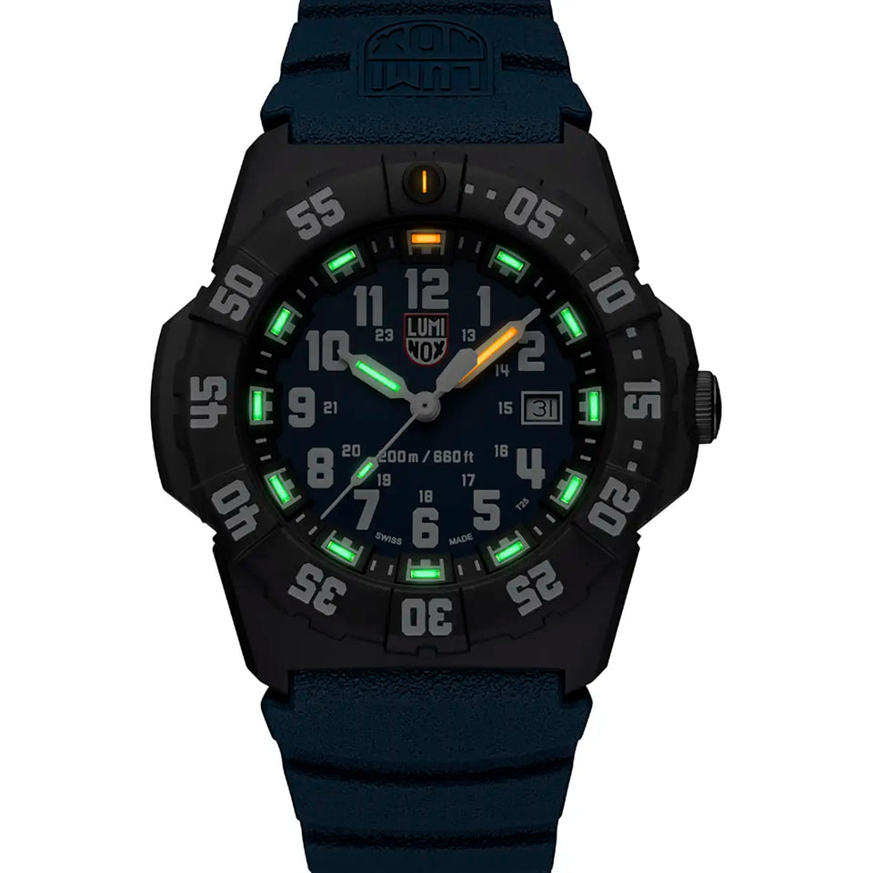Luminox Men's Navy SEAL Blue 44mm Rubber Strap Diver Watch