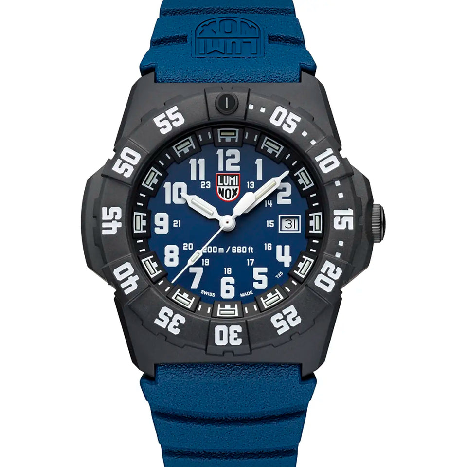 Luminox Men's Navy SEAL Blue 44mm Rubber Strap Diver Watch