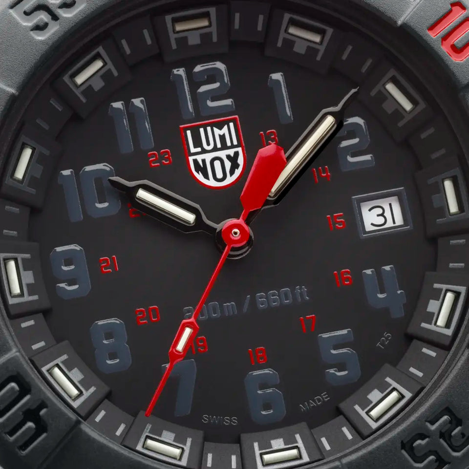 Luminox Men's Navy SEAL Red 44mm Rubber Strap Diver Watch