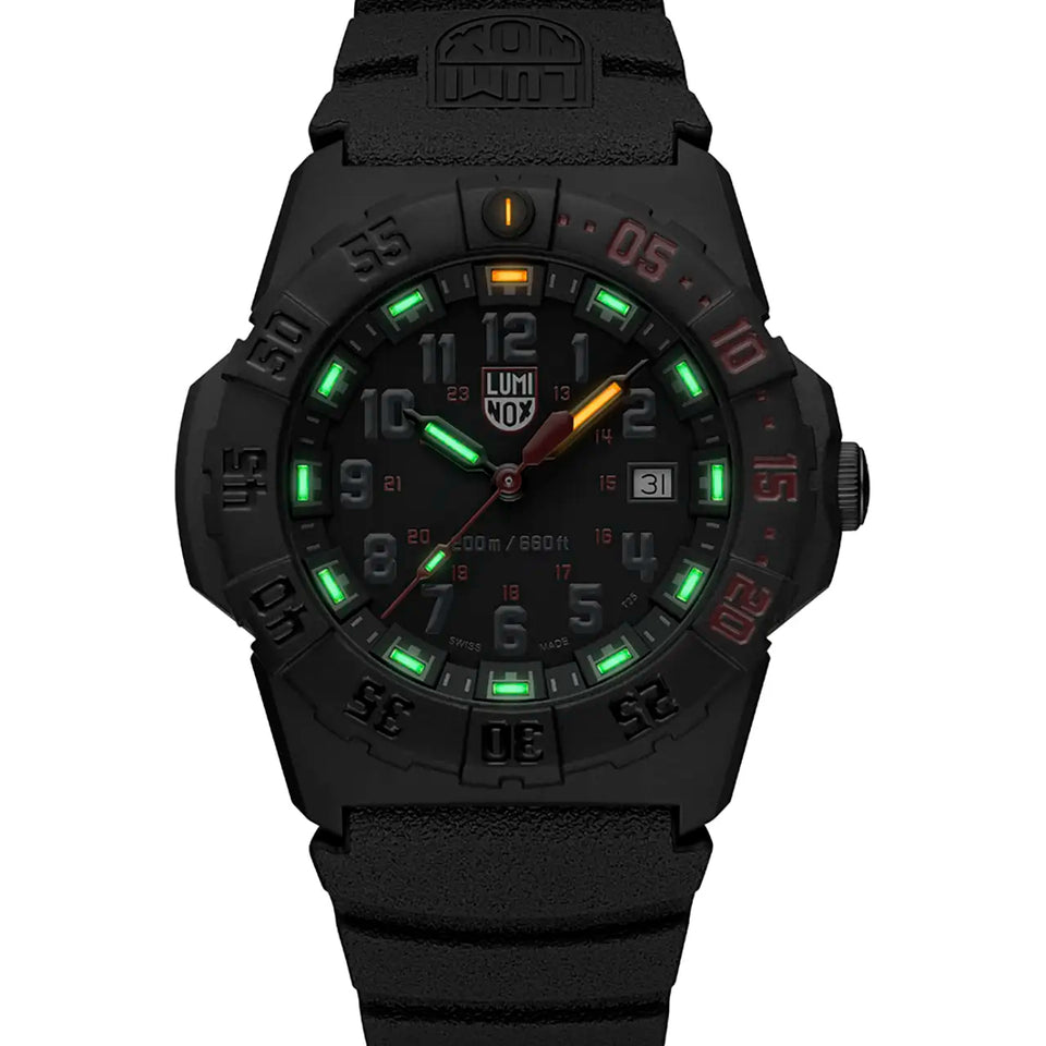 Luminox Men's Navy SEAL Red 44mm Rubber Strap Diver Watch