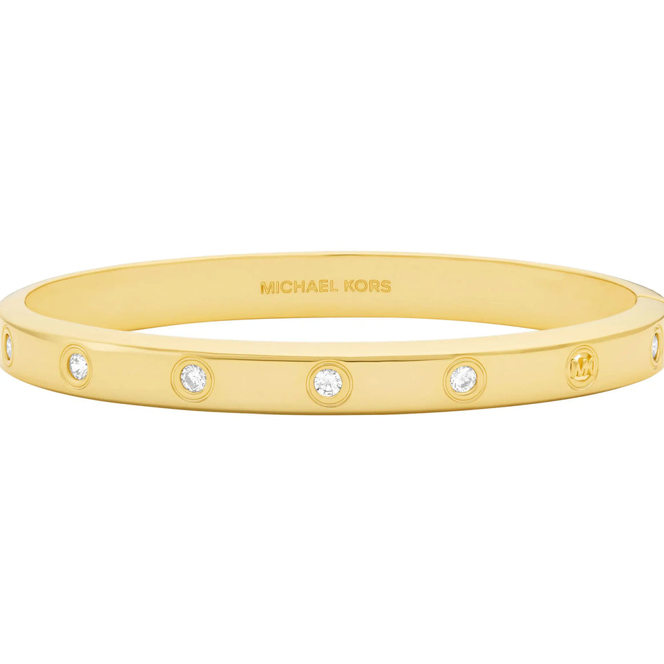 Michael Kors Ladies Brilliance Gold Toned Stone Set Bangle
