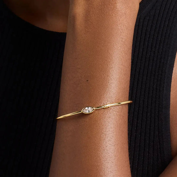 Michael Kors Ladies Brilliance Gold Toned Station Bangle