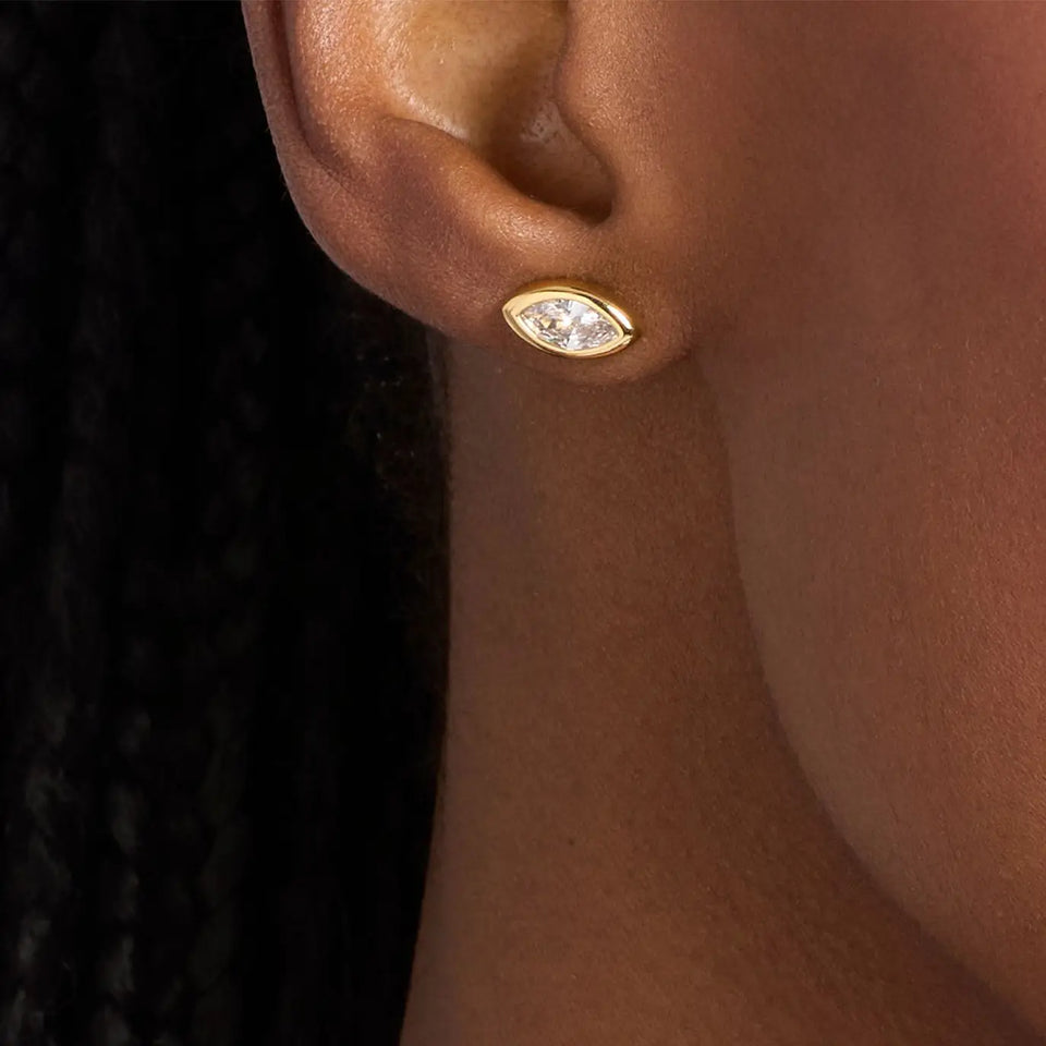 Michael Kors Ladies Brilliance Marquise Stone Set Stud Earrings
