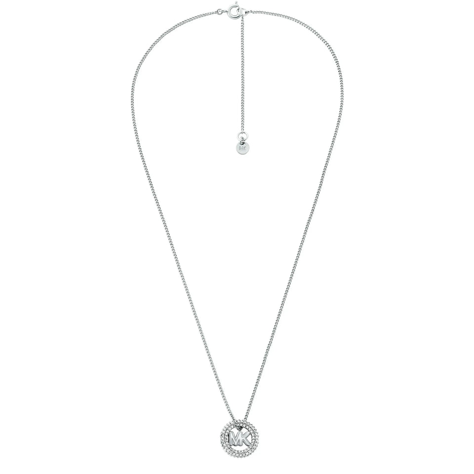Michael Kors Ladies Premium Stone Set Circle MK Necklace