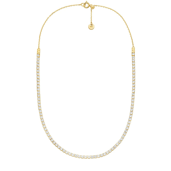 Michael Kors Ladies Brilliance Gold Toned Stone Set Chain Necklace