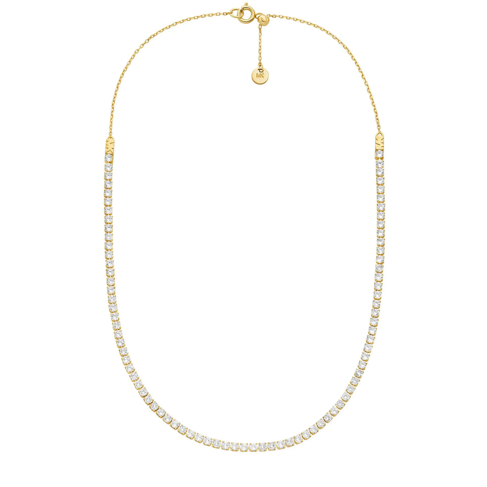 Michael Kors Ladies Brilliance Gold Toned Stone Set Chain Necklace