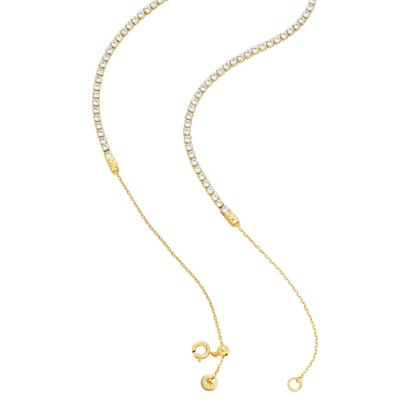 Michael Kors Ladies Brilliance Gold Toned Stone Set Chain Necklace