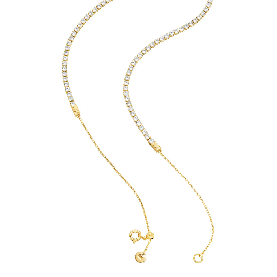 Michael Kors Ladies Brilliance Gold Toned Stone Set Chain Necklace