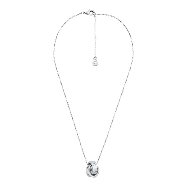 Michael Kors Ladies Kors MK Stone Set Interlocked Circles Necklace