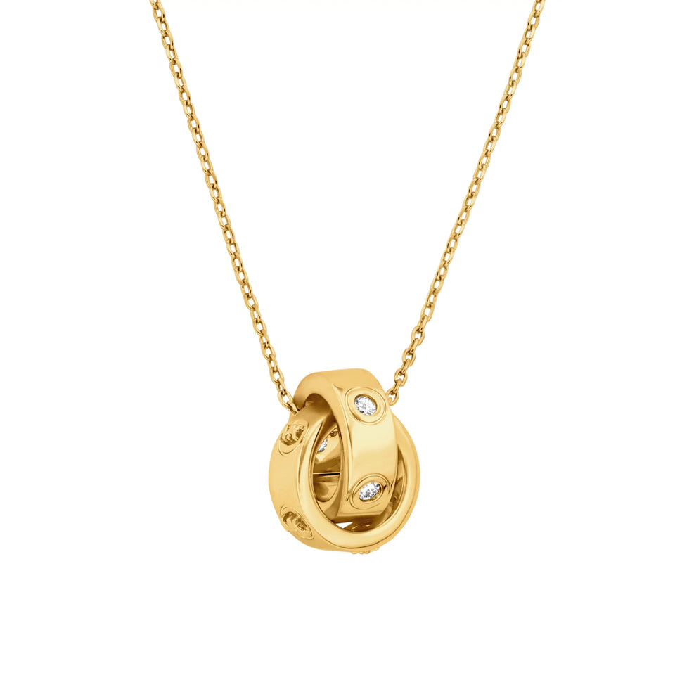Michael Kors Ladies Kors MK Gold Toned Interlocked Circles Necklace