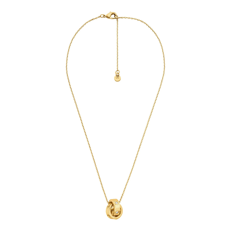 Michael Kors Ladies Kors MK Gold Toned Interlocked Circles Necklace