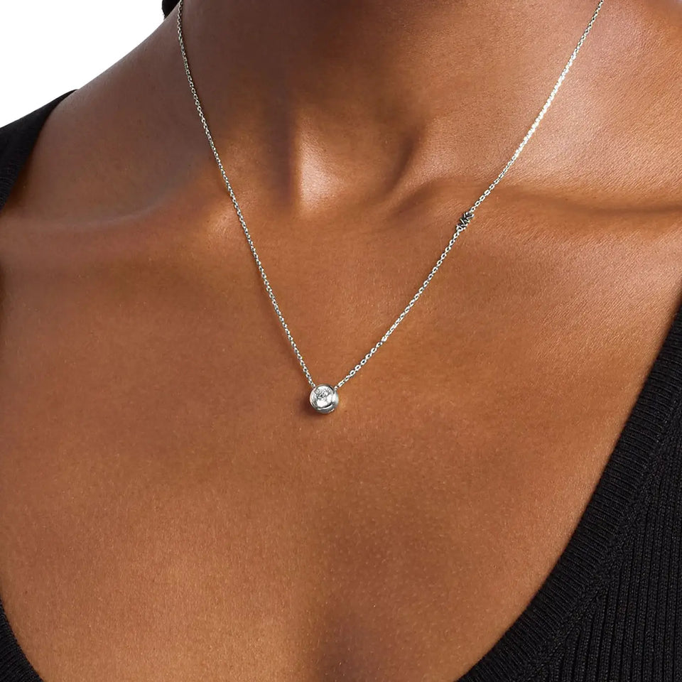Michael Kors Ladies Brilliance Round Stone Set Necklace