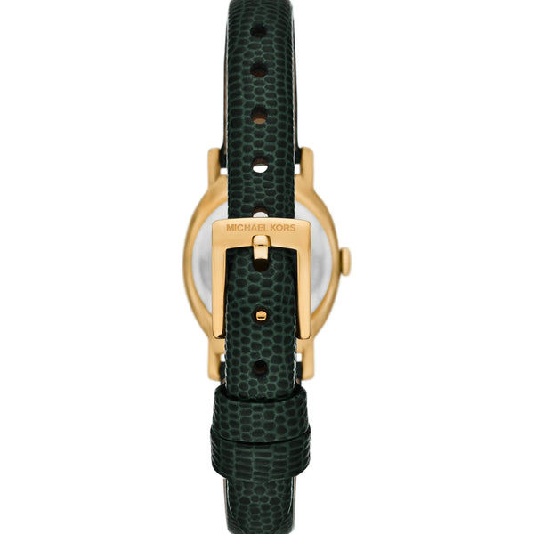 Michael Kors Ladies Maude Green Dial Leather Strap Watch