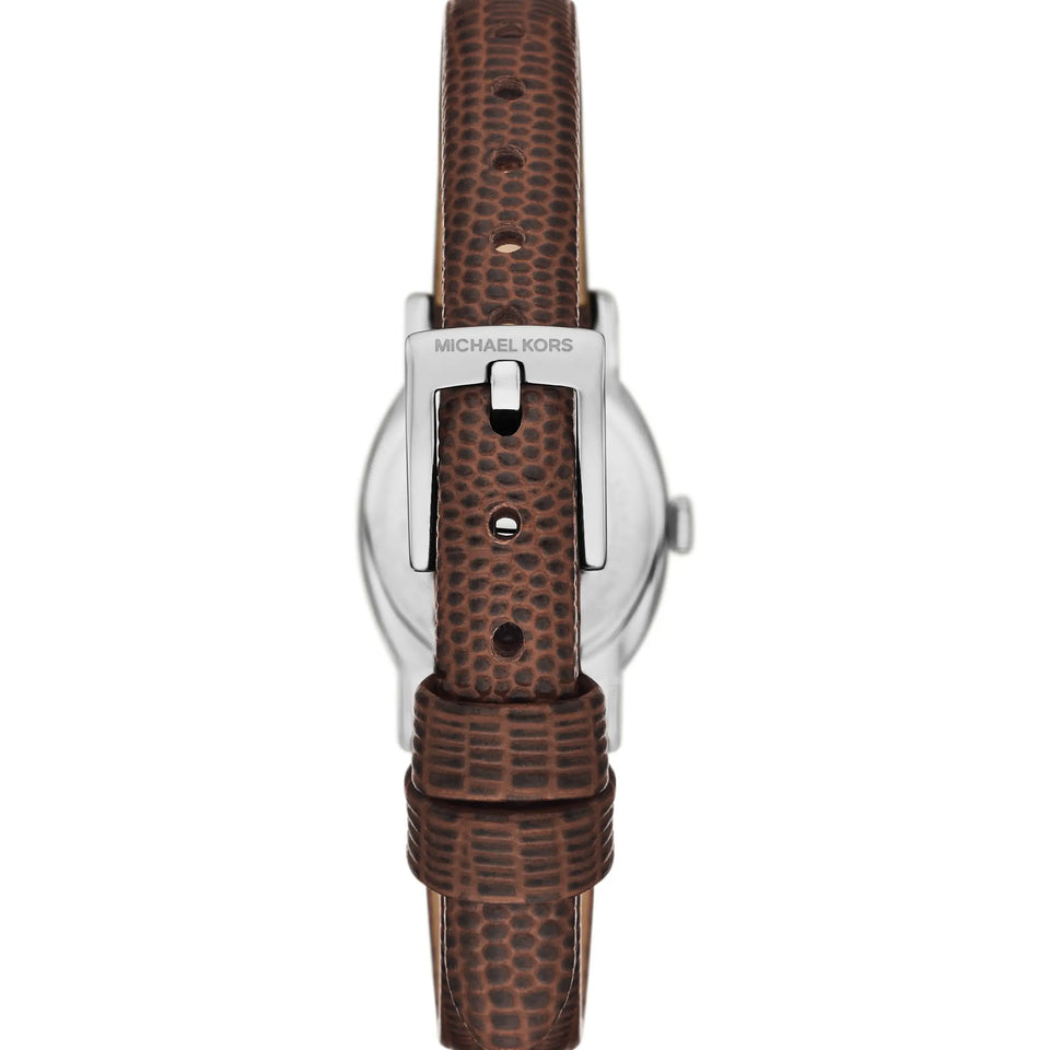 Michael Kors Ladies Maude Brown Dial Leather Strap Watch
