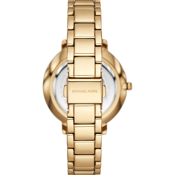 Michael Kors Ladies Pyper White Dial Gold Tone Bracelet Watch