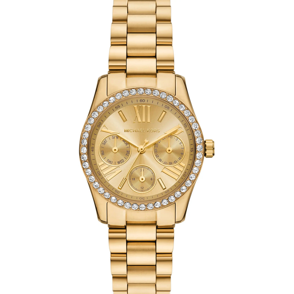Michael Kors Ladies Lexington Gold Dial Bracelet Watch