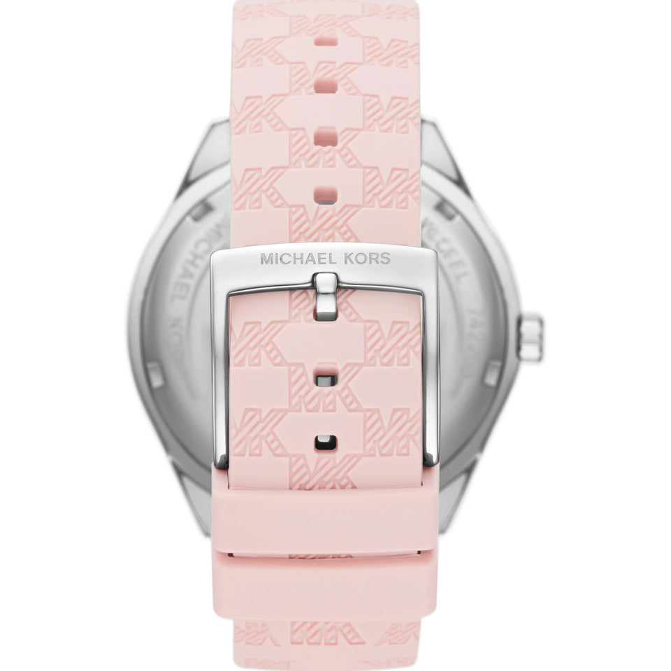Michael Kors Ladies' Jessa Stone Set Pink Silicone Strap Watch